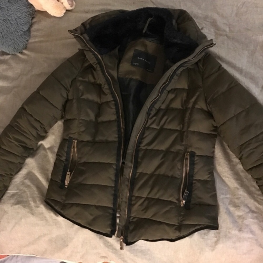 Olive green zara jacket